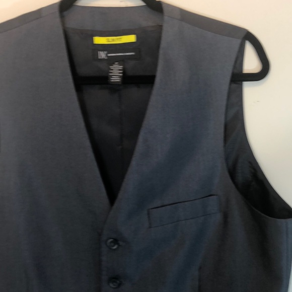 INC Gray Pinstriped Slim Fit 5-Button Vest Size M - Picture 1 of 7
